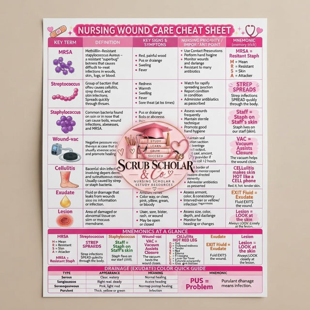 Nursing Wound Care Cheat Sheet